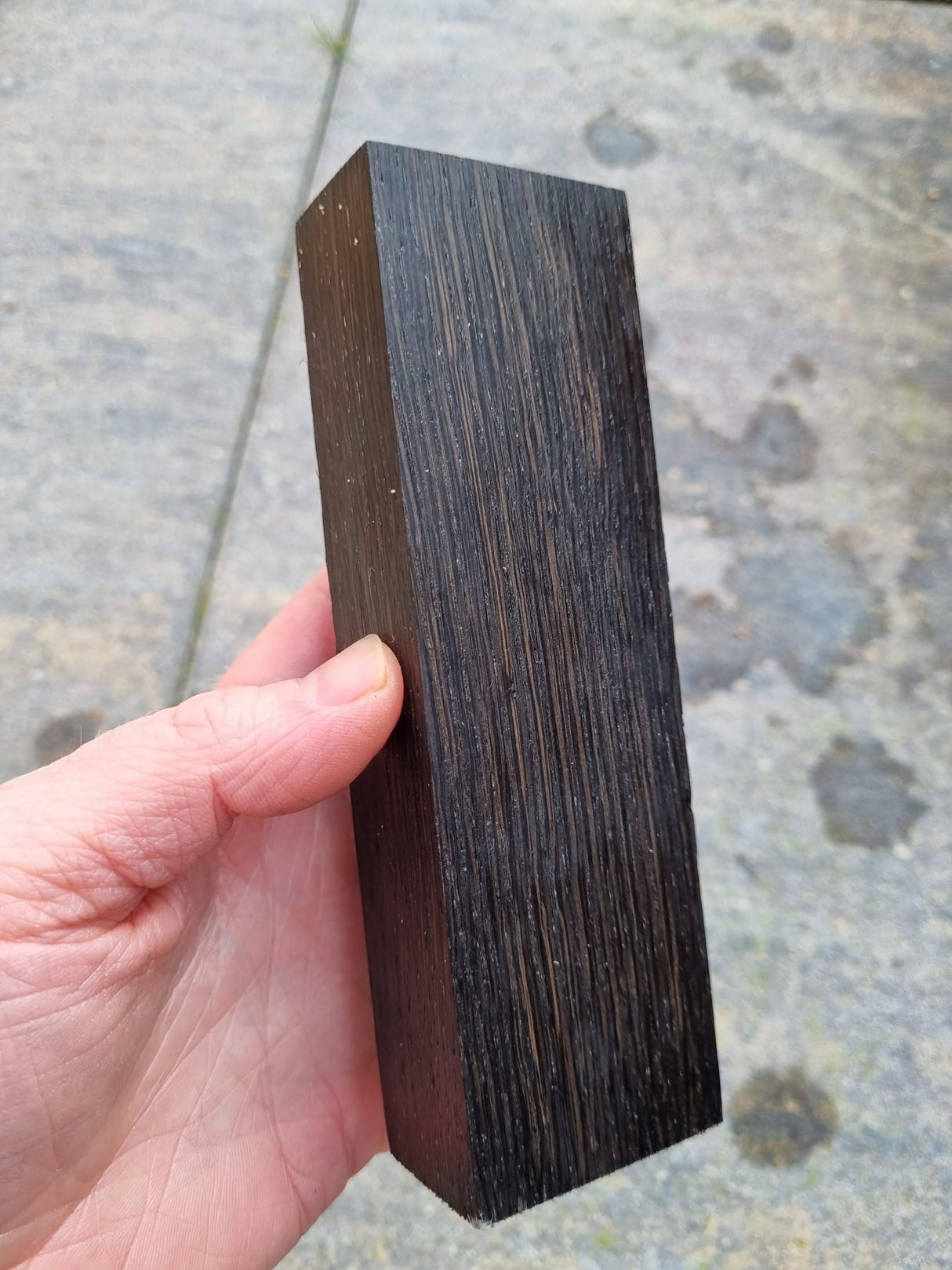 Stabilized bog oak knife block